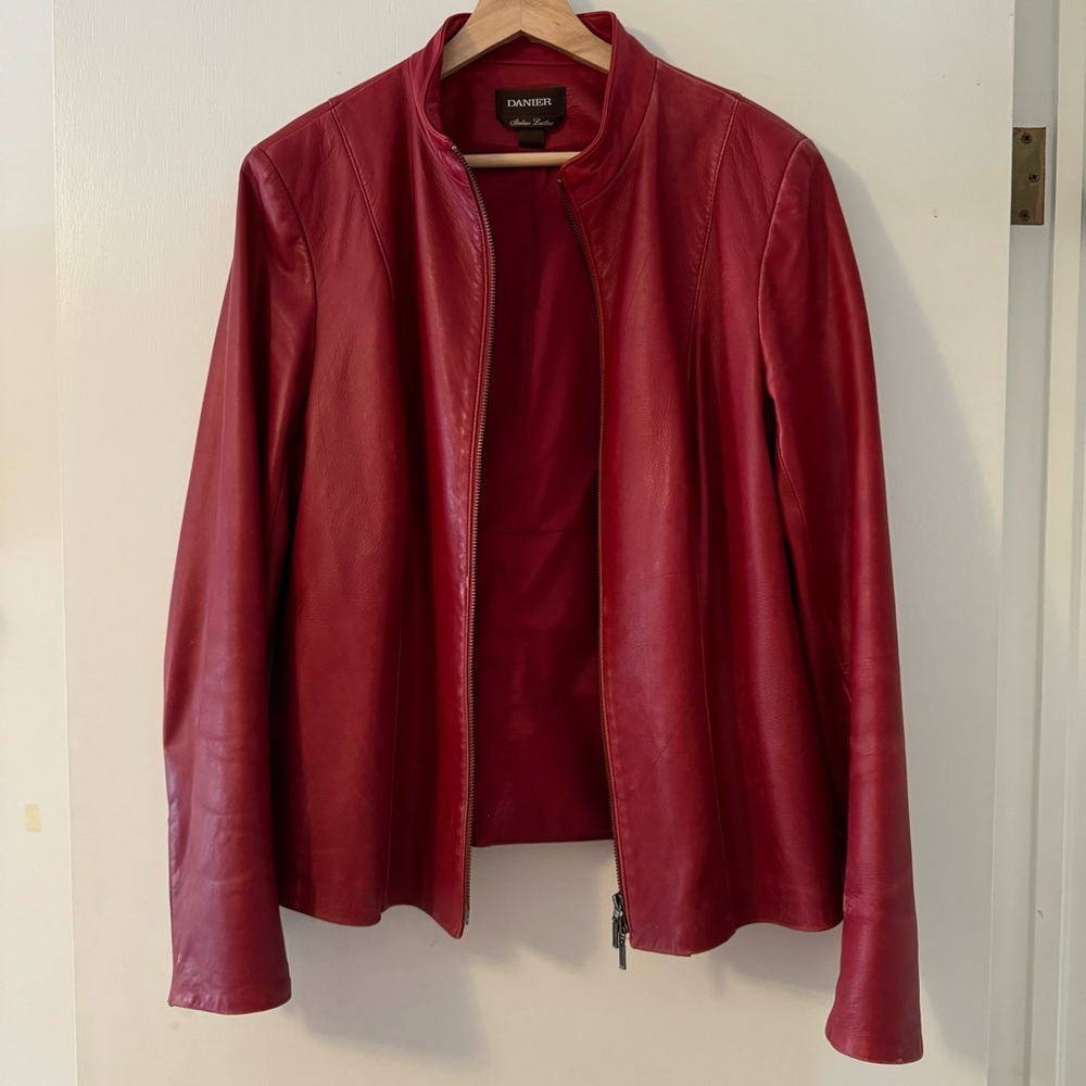 Danier Women's Vibrant Red Leather Jacket